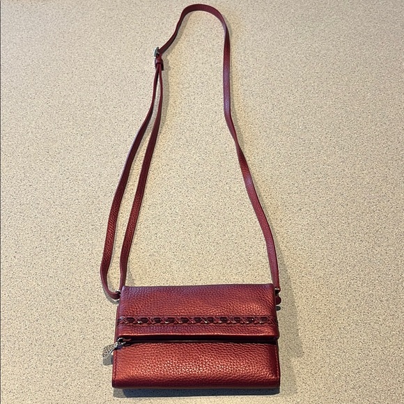 Brighton Handbags - Brighton Red Crossbody Bag with Scalloped Flap